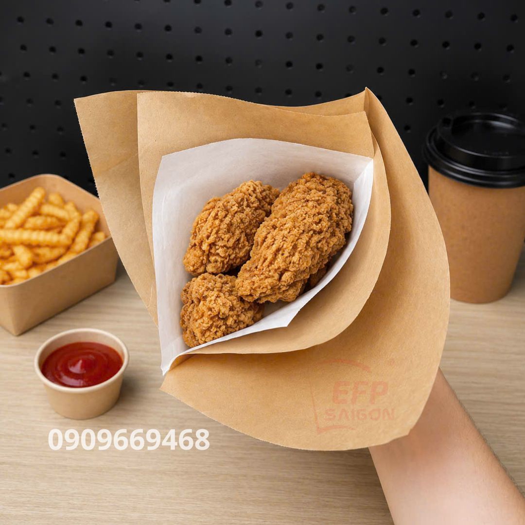 TÚI GIẤY 2 MIỆNG ĐỰNG BÁNH KEBAB, PIZZA VÀ ĐỒ ĂN TAKE AWAY